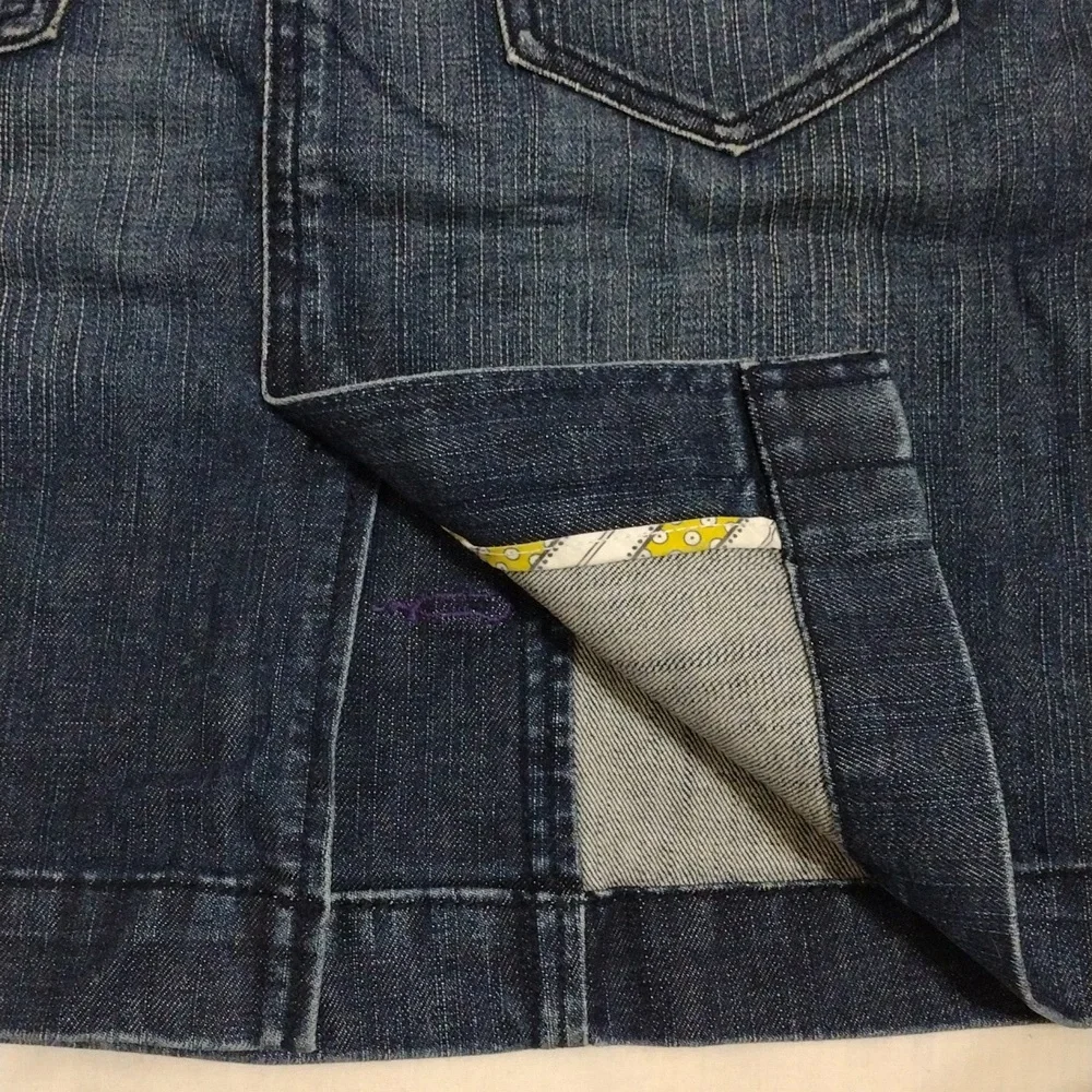 Anthropologie Bica Cheia Double Button Front Denim A-Line Skirt High Waist 0 W27